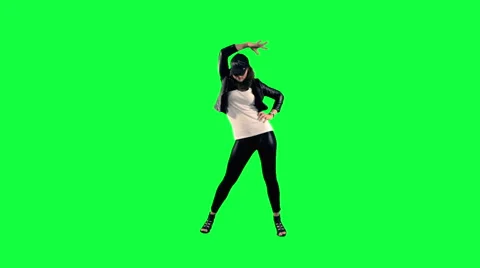 Dancer against a green background Stock Footage 46854153