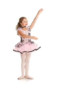 Dancer: ballet dancer gestures to space to side Stock Photos
