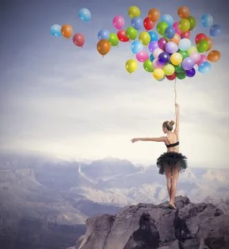 Dancer with balloons Foto stock