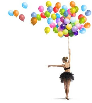 Dancer with balloons Stock Photos