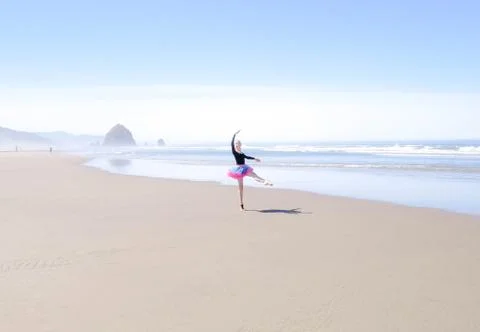 Dancer on the beach Stock Photos