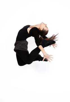 Dancer in black clothes Stock Photos