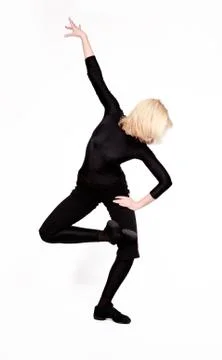 Dancer in black clothes Stock Photos