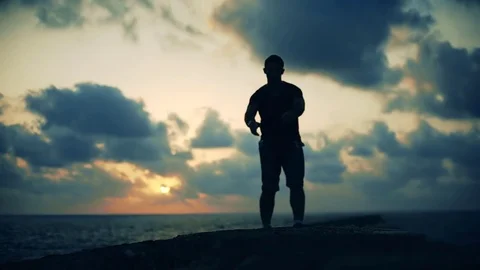 Dancer boy sunset slow motion 스톡 동영상 70544347