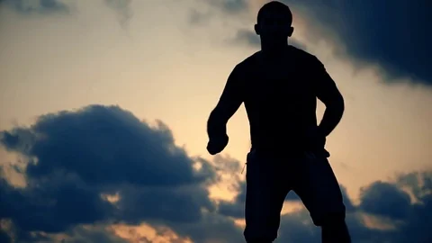 Dancer boy sunset slow motion 스톡 동영상 70545232