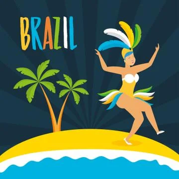 Dancer brazil carnival Illustrazione stock