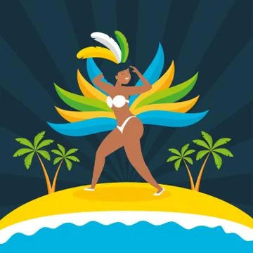 Dancer brazil carnival 스톡 일러스트