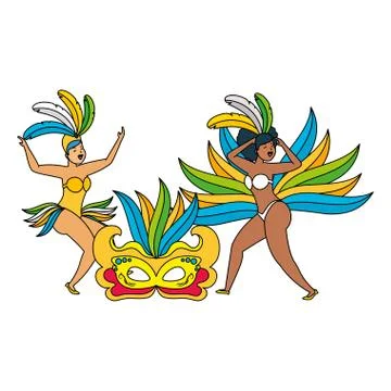 Dancer brazil carnival 스톡 일러스트