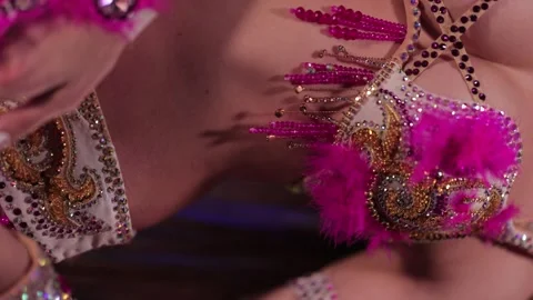 Dancer in bright oriental costume dancing belly dance Stock Footage 291133774