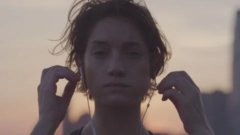 Dancer captivates in stunning performance at sunset in New York City parks Stock Footage 312624493