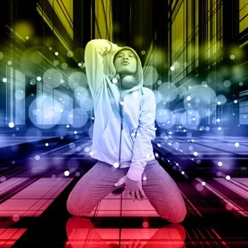 Dancer On The Dance Floor Stock Illustration
