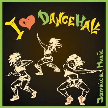 Dancer dancehall style, hand drawing Stock Illustration