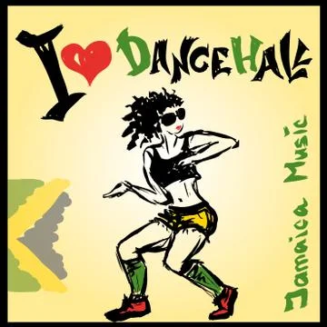 Dancer dancehall style, hand drawing Stock Illustration