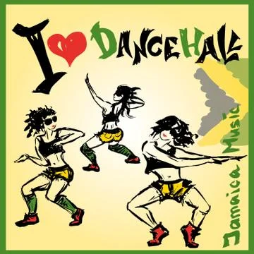 Dancer dancehall style, hand drawing Stock Illustration