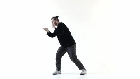 Dancer dances freestyle and shows pulling and pushing moves Video stock 275549021