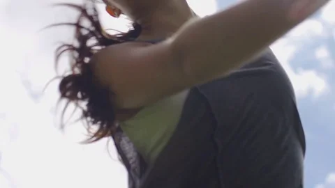 Dancer dancing in the sunlight, in slow motion Stock Footage 76893552