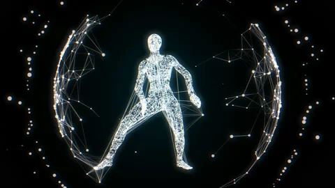 Dancer in the digital realm Stock Footage 167919314