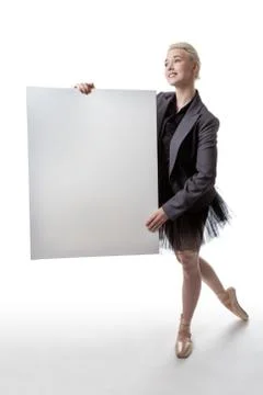 Dancer with display sign Stock Photos