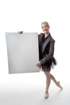 Dancer with display sign Foto stock