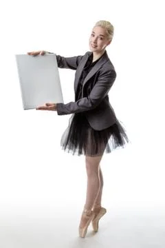 Dancer with display sign Stock Photos