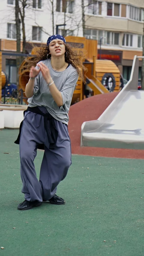 Dancer enjoys life. Modern dance choreography. Female dancer performing dance Stock Footage 307556512