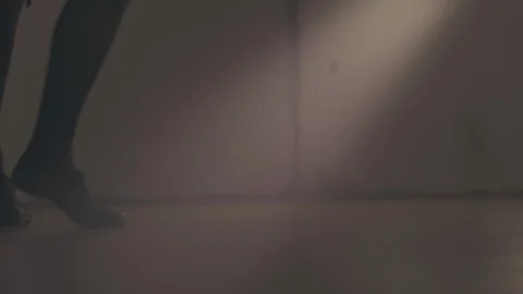 Dancer feet close up shot, dancing inside, indoor. Stock Footage 116688104