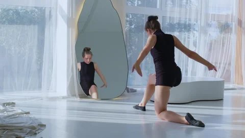 Dancer Graceful Movement in a Modern Studio Stock Footage 312279951