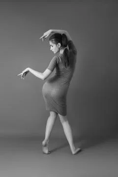 Dancer on gray Foto stock