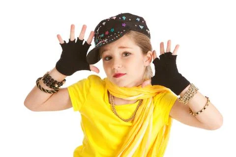 Dancer: hip hop dancer makes jazz hands Stock Photos