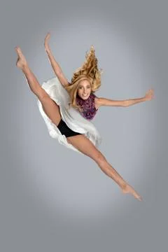 Dancer Jumping and doing splits Stock Photos
