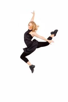 Dancer jumping, or leaping Stock Photos