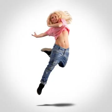 Dancer jumping Stock Photos