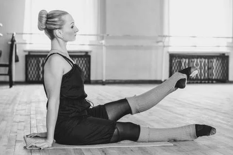 The dancer makes the warm-up Stock Photos