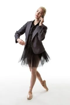 Dancer making a call Stock Photos