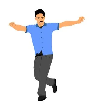 Dancer man play hasapiko vector isolated. Greek Evzone dancing Stock Illustration
