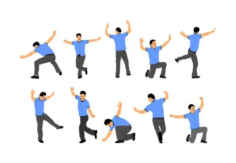 Dancer man play hasapiko vector. Greek Evzone dancing. Traditional folk Illustrazione stock