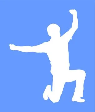 Dancer man play hasapiko vector silhouette. Greek folk dance Stock Illustration