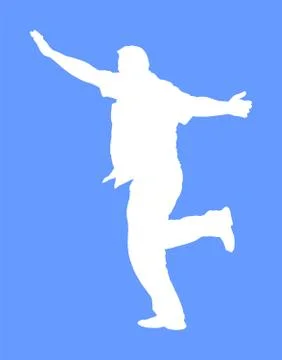 Dancer man play hasapiko vector silhouette. Greek folk dance Stock Illustration