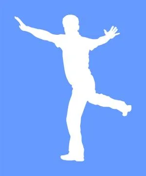 Dancer man play hasapiko vector silhouette. Greek folk dance Illustrazione stock