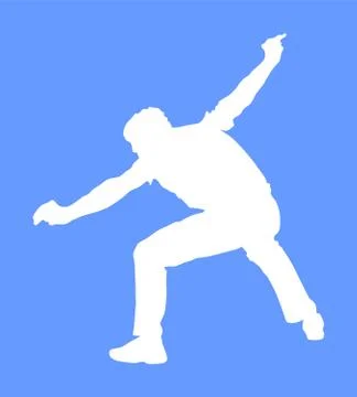 Dancer man play hasapiko vector silhouette. Greek folk dance Stock Illustration