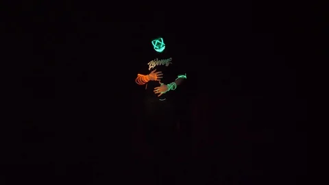 The Dancer in the mask lighting using LED lights 库存影片 104401889