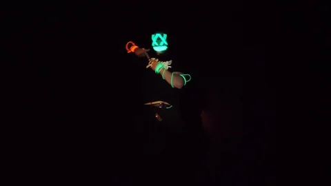 The Dancer in the mask lighting using LED lights Vidéo 104401978
