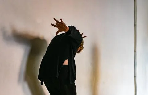 Dancer move in contemporary improvisation performance Stock Photos