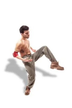 Dancer with naked chest Stock Photos