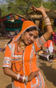 Dancer in Orange Stock Photos