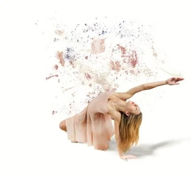 Dancer paints the white background Stock Photos