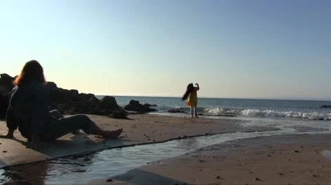 Dancer Performing And Practicing on the beach Stock Footage 55339946