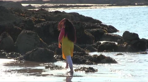 Dancer Performing And Practicing on the beach Stock Footage 55342063