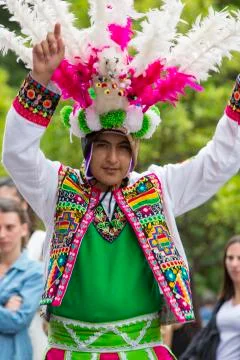 Dancer performing for the carnival opening of Salta, Argentina Stock Photos