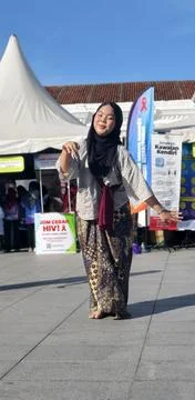 Dancer performing a malay traditional dance outdoors. Foto stock